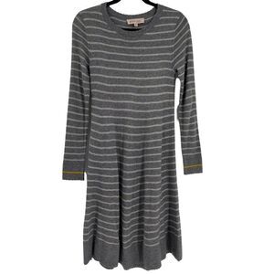 Philosophy Cashmere Blend Long Sleeve Knee Length Fit & Flare Sweater Dress Gray